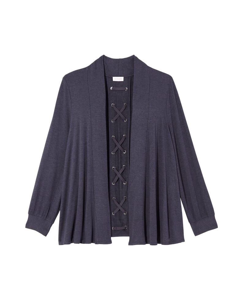 Front of plus size Angela Laced Cardigan  by Molly&Isadora | Dia&Co | dia_product_style_image_id:119558